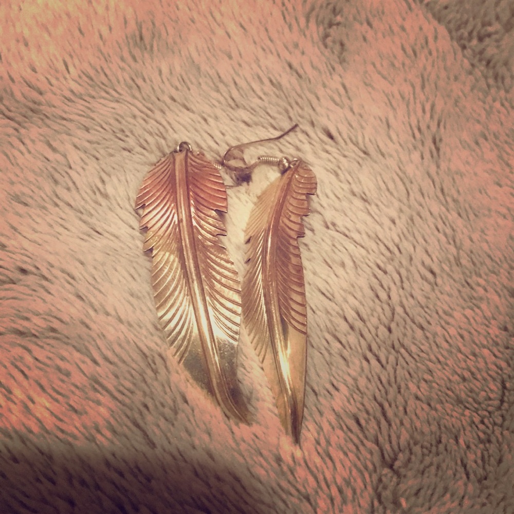 Sterling feather earrings